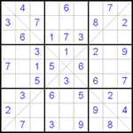 Судоку Х 9х9 #94 легкий