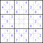 Судоку Х 9х9 #95 легкий