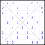 Судоку Х 9х9 #96 легкий