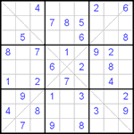 Судоку Х 9х9 #98 легкий