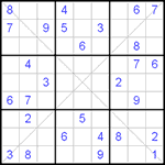 Судоку Х 9х9 #3 средний