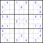 Судоку Х 9х9 #5 средний