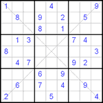 Судоку Х 9х9 #11 средний