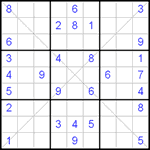 Судоку Х 9х9 #13 средний