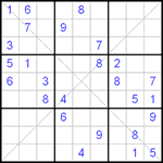 Судоку Х 9х9 #14 средний