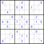 Судоку Х 9х9 #15 средний