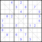 Судоку Х 9х9 #16 средний