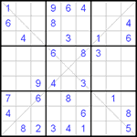 Судоку Х 9х9 #17 средний