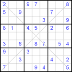 Судоку Х 9х9 #18 средний