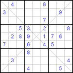 Судоку Х 9х9 #19 средний