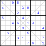 Судоку Х 9х9 #20 средний