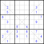 Судоку Х 9х9 #21 средний