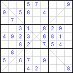 Судоку Х 9х9 #22 средний