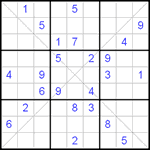 Судоку Х 9х9 #23 средний