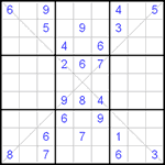 Судоку Х 9х9 #25 средний