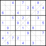 Судоку Х 9х9 #26 средний