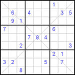 Судоку Х 9х9 #27 средний