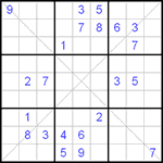 Судоку Х 9х9 #28 средний