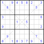 Судоку Х 9х9 #29 средний