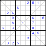 Судоку Х 9х9 #30 средний