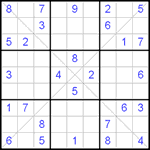 Судоку Х 9х9 #34 средний