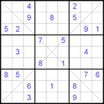 Судоку Х 9х9 #35 средний