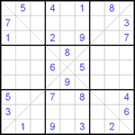 Судоку Х 9х9 #36 средний