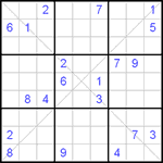 Судоку Х 9х9 #38 средний