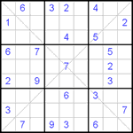 Судоку Х 9х9 #39 средний