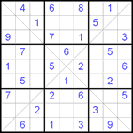 Судоку Х 9х9 #42 средний