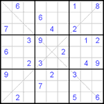 Судоку Х 9х9 #43 средний