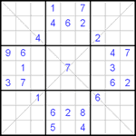 Судоку Х 9х9 #44 средний