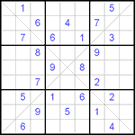 Судоку Х 9х9 #45 средний