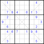 Судоку Х 9х9 #46 средний