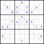 Судоку Х 9х9 #47 средний