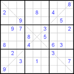 Судоку Х 9х9 #48 средний