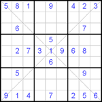 Судоку Х 9х9 #49 средний