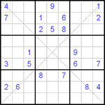 Судоку Х 9х9 #50 средний