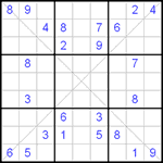 Судоку Х 9х9 #51 средний