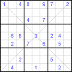 Судоку Х 9х9 #52 средний