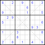 Судоку Х 9х9 #54 средний