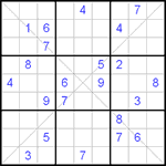 Судоку Х 9х9 #55 средний