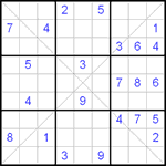 Судоку Х 9х9 #56 средний