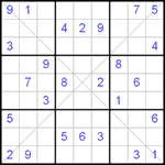 Судоку Х 9х9 #57 средний