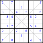 Судоку Х 9х9 #61 средний