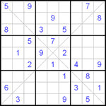 Судоку Х 9х9 #62 средний