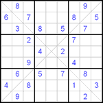 Судоку Х 9х9 #63 средний