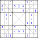 Судоку Х 9х9 #64 средний