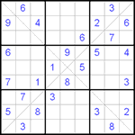 Судоку Х 9х9 #65 средний