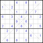 Судоку Х 9х9 #66 средний